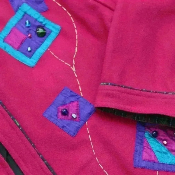 Vintage Yak Magik Women's Medium Wool Silk Artsy Boho Embroidered Beaded Jacket - Picture 4 of 12